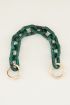 Groen telefoonkoord kort schakels | Telefoonkoord My Jewellery