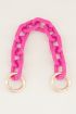 Roze telefoonkoord kort schakels | Telefoonkoord My Jewellery