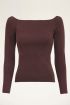 Bruine top met boothals My Jewellery