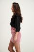 Witte blouse ruffles & stipjes | Zwarte dames blouse My Jewellery