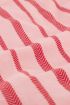 Roze wikkeljurk met rode strepen