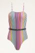 Multi-colour striped swimsuit | Striped swimsuit | My Jewellery