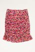 Rode geplooide rok bloemenprint | My Jewellery