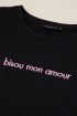 Zwart crop t-shirt bisou | My Jewellery