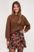Bruine trui met roze lurex draad | My Jewellery