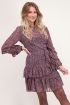 Roze jurk met bloemenprint en ruffle | My Jewellery