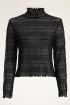 Schwarzes Top aus Mesh mit gesmoktem Rand | My Jewellery