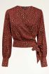 Rode wikkelblouse met panterprint | My Jewellery