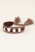 Bruine bohemian armband met zilveren bedeltjes | My Jewellery