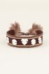 Bruine bohemian armband met zilveren bedeltjes | My Jewellery