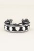 Zwarte bohemian armband met zilveren bedeltjes | My Jewellery