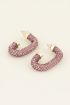 Oorbellen roze strass ovaal kopen | My Jewellery