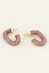 Oorbellen roze strass ovaal kopen | My Jewellery