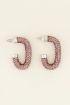 Oorbellen roze strass ovaal kopen | My Jewellery