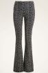 Zwart-witte flared pants dierenprint | My Jewellery