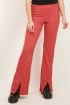 Rode flared broek met structuur | My Jewellery