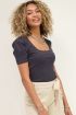 Lichtgrijze top met pofmouw | My Jewellery