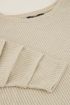 Beige rib top met plooimouw | My Jewellery
