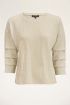 Beige rib top met plooimouw | My Jewellery