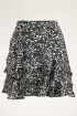 Blauwe rok met ruffles en luipaard