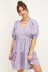 Lila jurk met lagen en pofmouwen | My Jewellery