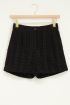 Shortje met embroidery zwart
