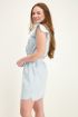 Jurk denim look met ruffles