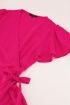 Roze wikkeljurk met strik