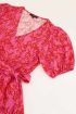 Roze jurk met pofmouw fuchsia rood