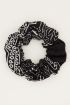 Scrunchie bandana print zwart