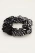 Scrunchie bandana print zwart