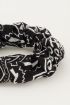 Scrunchie bandana print zwart