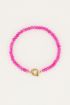 Roze kralen armband met slotje