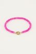 Roze kralen armband met slotje