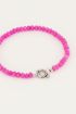 Roze kralen armband met slotje