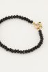 Zwarte kralen armband met slotje