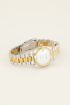 Bicolor horloge met schakelband & witte wijzerplaat | My Jewellery