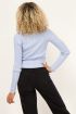 Lichtblauw vest met rib structuur