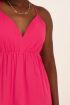 Fuchsia maxi jurk met spaghettibandjes & open rug | My Jewellery