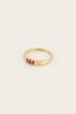 Cocktail ring met drie fuchsia stenen | My Jewellery