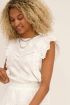 Witte top met geborduurde bloemen | My Jewellery
