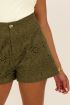 Donkergroen short met broderie | My Jewellery