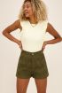 Donkergroen short met broderie | My Jewellery