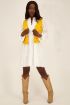 Okergeel gilet met bloemen crochet | Gilet | My Jewellery
