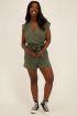 Donkergroene mouwloze playsuit met overslag | My Jewellery