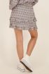 Witte ruffle rok met blauwe bloemenprint | My Jewellery