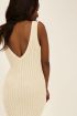 Beige bouclé maxi jurk met split| My Jewellery