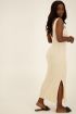 Beige bouclé maxi jurk met split| My Jewellery