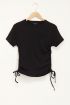 Zwart T-shirt met trekkoordjes | My Jewellery