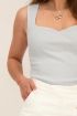 Lichtblauwe hartvormige halslijn top | My Jewellery